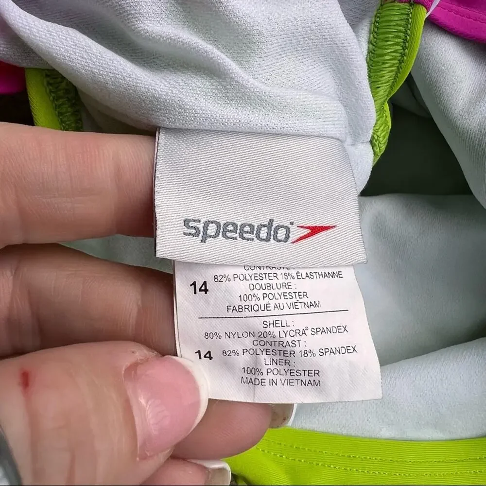 SPEEDO Girls Infinity Splice Xtra Life one piece swimsuit size 14
